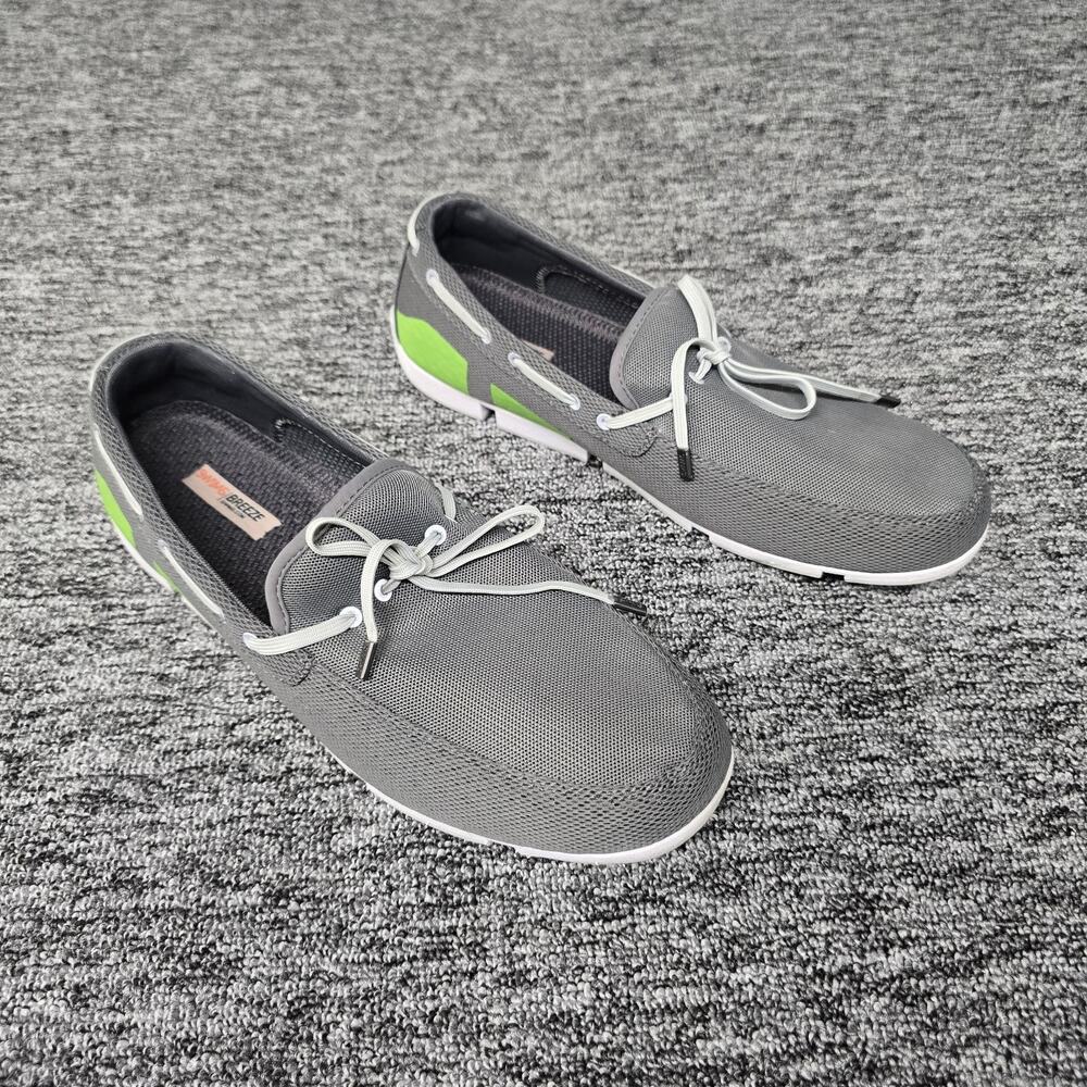 SWIMS Breeze Mesh Loafers Boat Shoes Men's 9 Gray Lime Green Comfort Insole